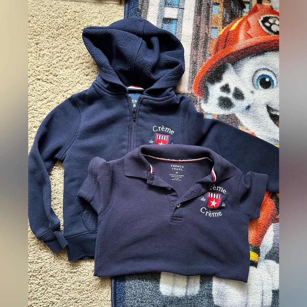 Creme de la Creme uniform. Polo and hoodie